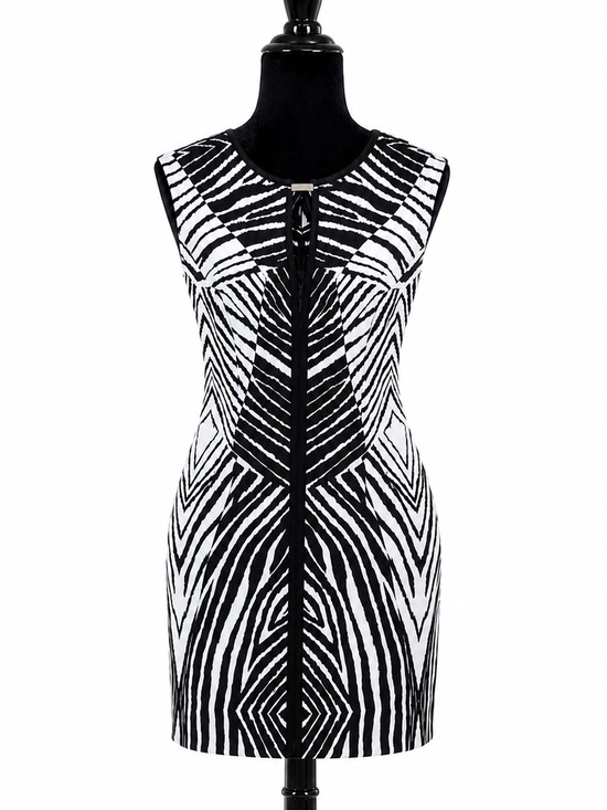 ILE New York Dresses & Skirts - ILE New York Black White Zebra Print Sheath Knee Dress Sleeveless Zip 14W